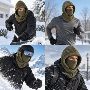 Double layer fleece hat with ear and neck cover